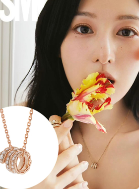 V金眼泪女王洪海仁金智媛同款项链镶钻满钻灵蛇项链短款锁骨链女