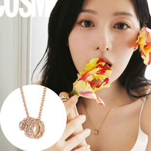 V金眼泪女王洪海仁金智媛同款项链镶钻满钻灵蛇项链短款锁骨链女