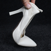 不磨脚单鞋 9.5cm尖头细跟羊皮工作鞋 软底软皮舒适不掉跟高跟鞋 女