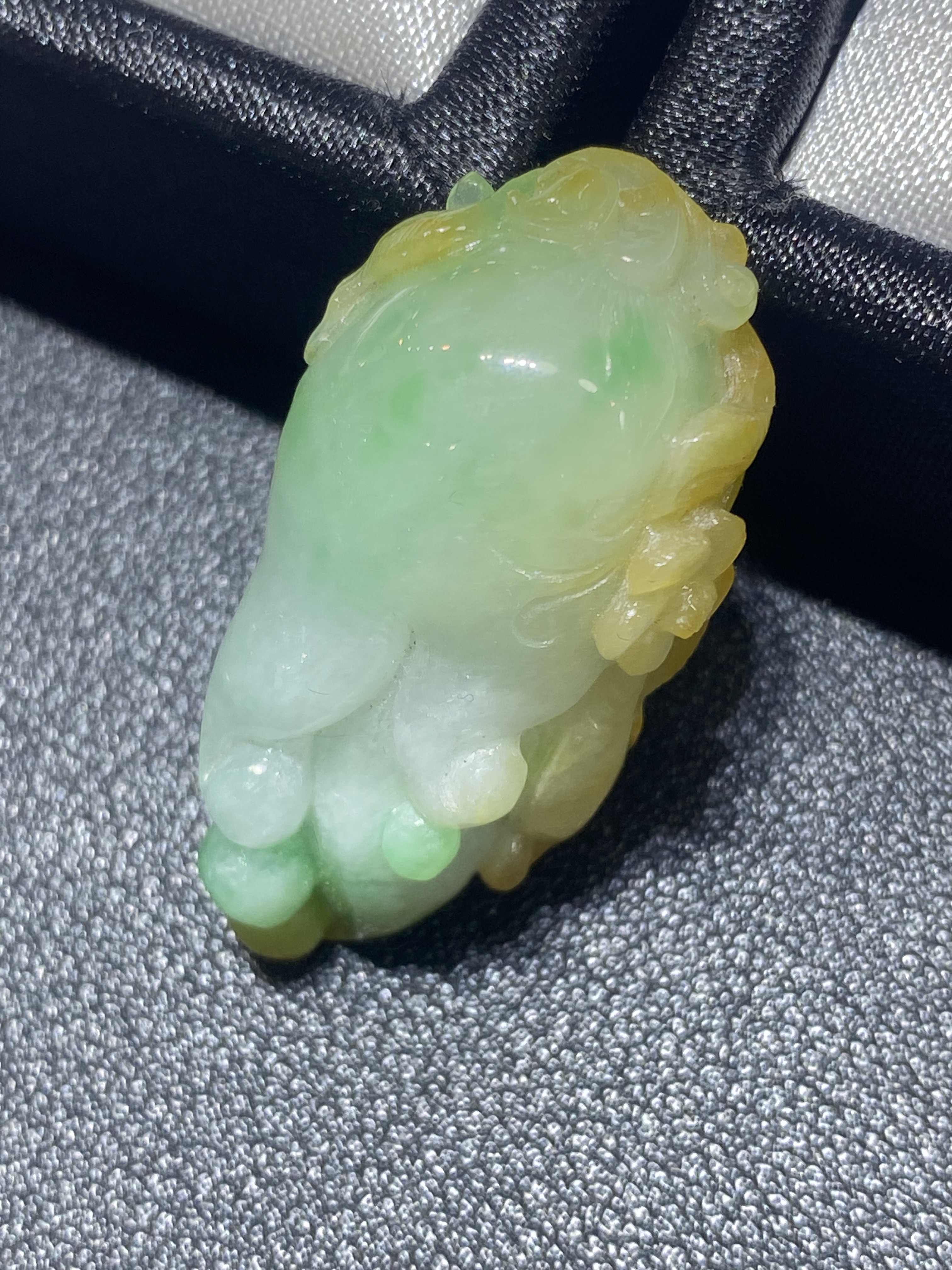 天然缅甸翡翠佛手吊坠迷你玉石黄加绿挂件福禄寿三彩玉小滴溜配件