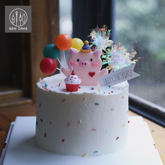 SENCAKE 小猪佩琪多款儿童卡通创意奶油生日蛋糕 武汉同城