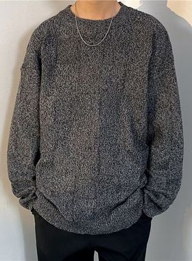 2025潮男秋冬秋冬款男装针织衫毛衣套头圆领长袖其他宽松型常规秋