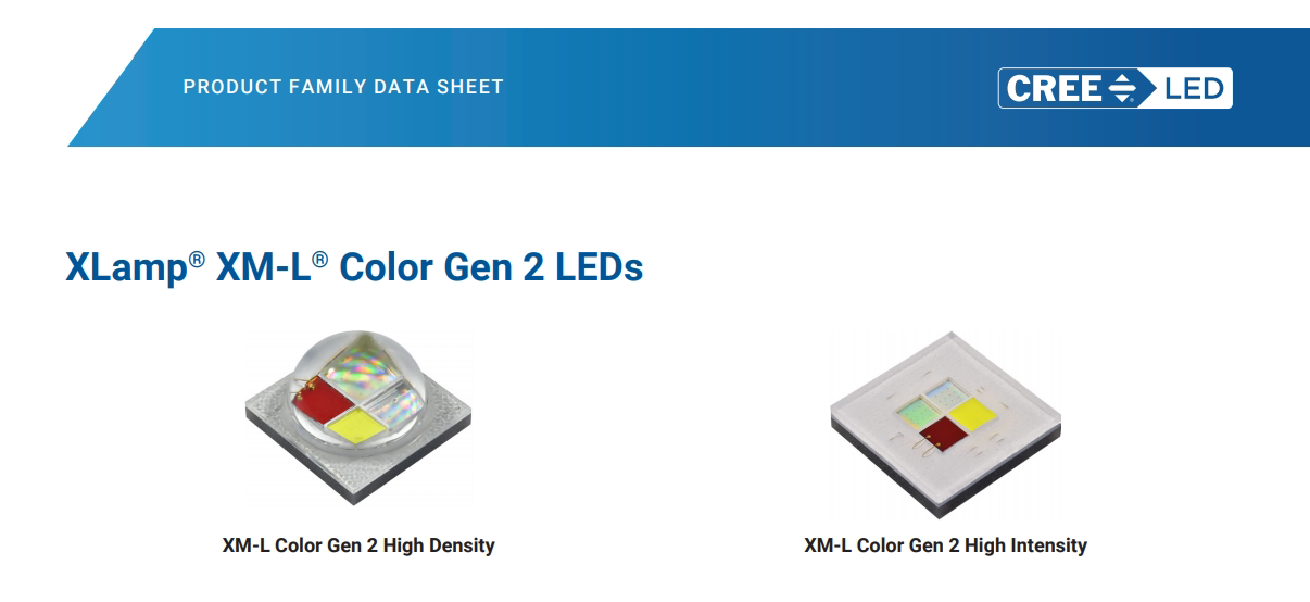 cree美国科锐xml2rgbw四色灯珠5050封装大功率舞台灯户外亮度专用