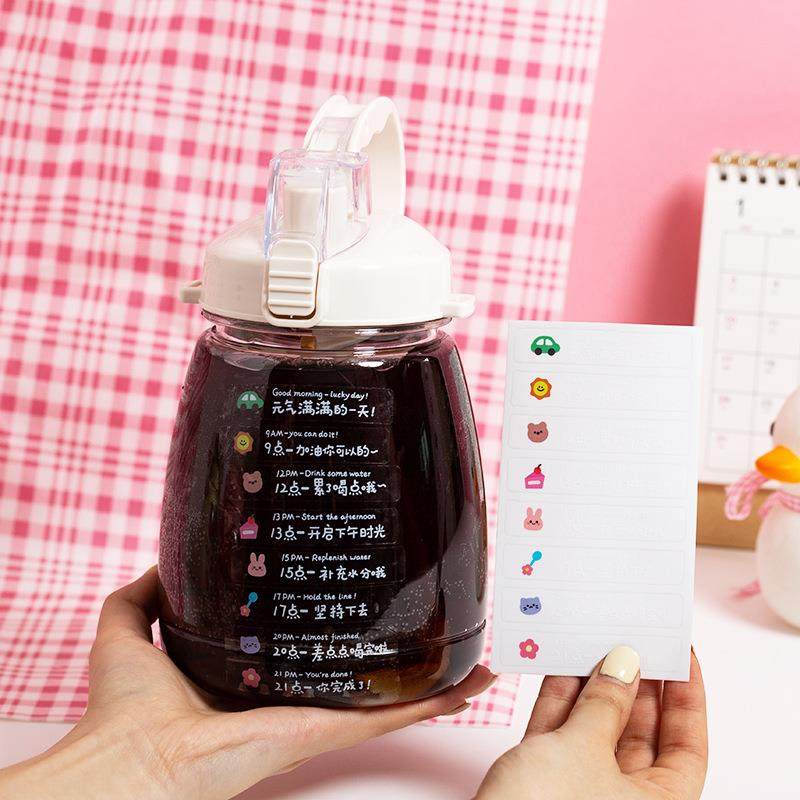 韩国ins风创意每天喝水目标贴纸pvc防水水杯保温杯贴纸装饰贴,文具电教/文化用品/商务用品,贴纸/立体贴纸,淘宝优惠券,粉丝福利购,淘宝优惠卷