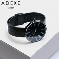 ADEXE英国手表男正品进口英伦时尚简约超薄大表盘石英腕表男表