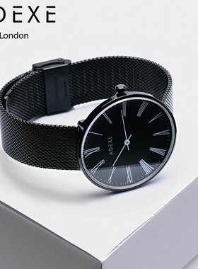 ADEXE英国手表男女正品进口英伦时尚简约超薄大表盘石英腕表女表