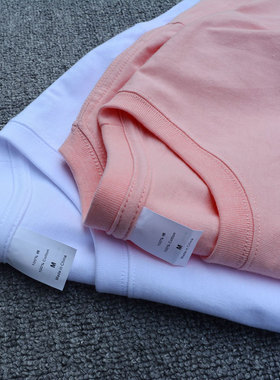 260g重磅纯棉 精梳棉短袖T恤 男女情侣款 白色有大码 GC116