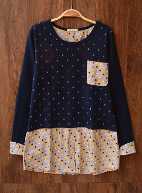 日单 外贸原单 假两件拼接 长袖中长款印花卫衣 W191505