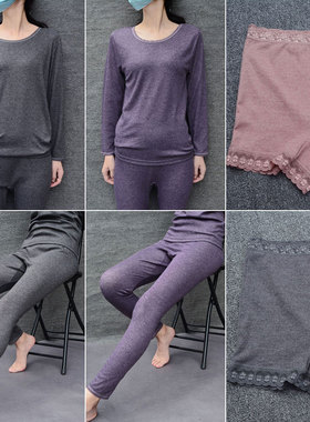 日单保暖内衣套装女外贸原单加绒自发热秋衣秋裤长袖长裤8件KKY