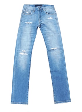 出口日单 水洗破洞牛仔裤 加长拖地长裤 浅色女裤长105CM X200504