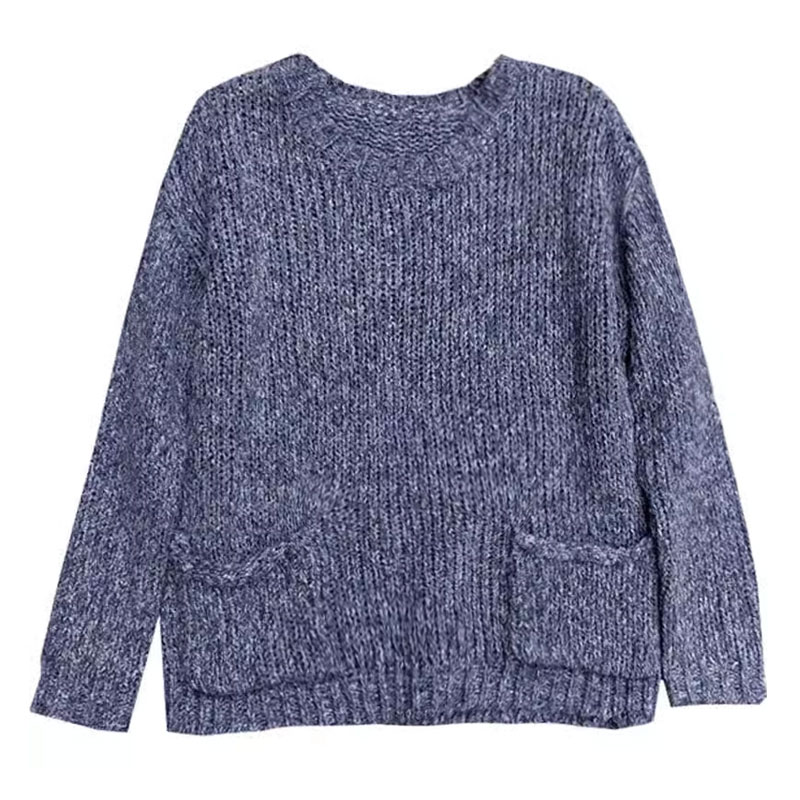 出口复古宽松短款毛衣 坠感好 气质显瘦厚实保暖.045kg X200401