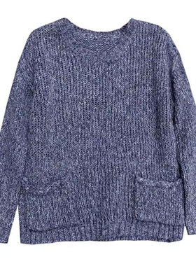 出口复古宽松短款毛衣 坠感好 气质显瘦厚实保暖.045kg X200401