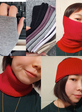 85桑蚕丝15山羊绒围脖真丝毛线围巾半指手套保暖Z050702 GC31