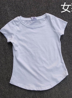 4件打包 外贸 儿童纯棉短袖T恤 小白T 女童 W191202