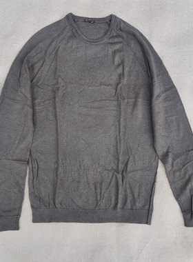 出口单 复古圆领棉毛针织衫 长袖 灰色 W191202-G1-11