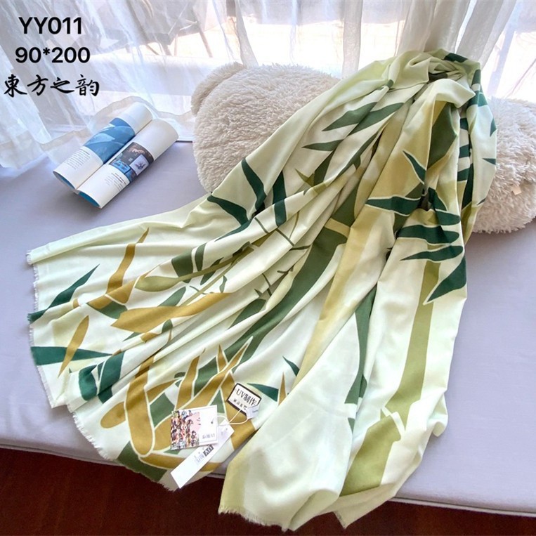 新款女士2025复古中国风水墨丛林云朵棉丝巾柔软百搭围巾时尚气质