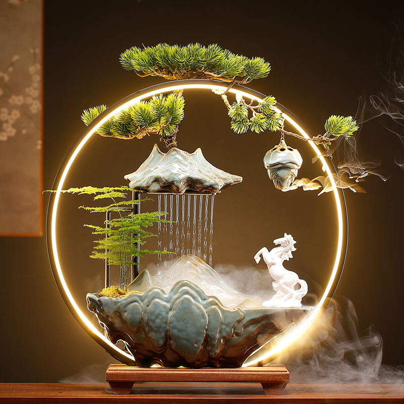 招财流水摆件创意家居玄关