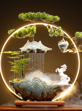 招财流水摆件创意家居玄关