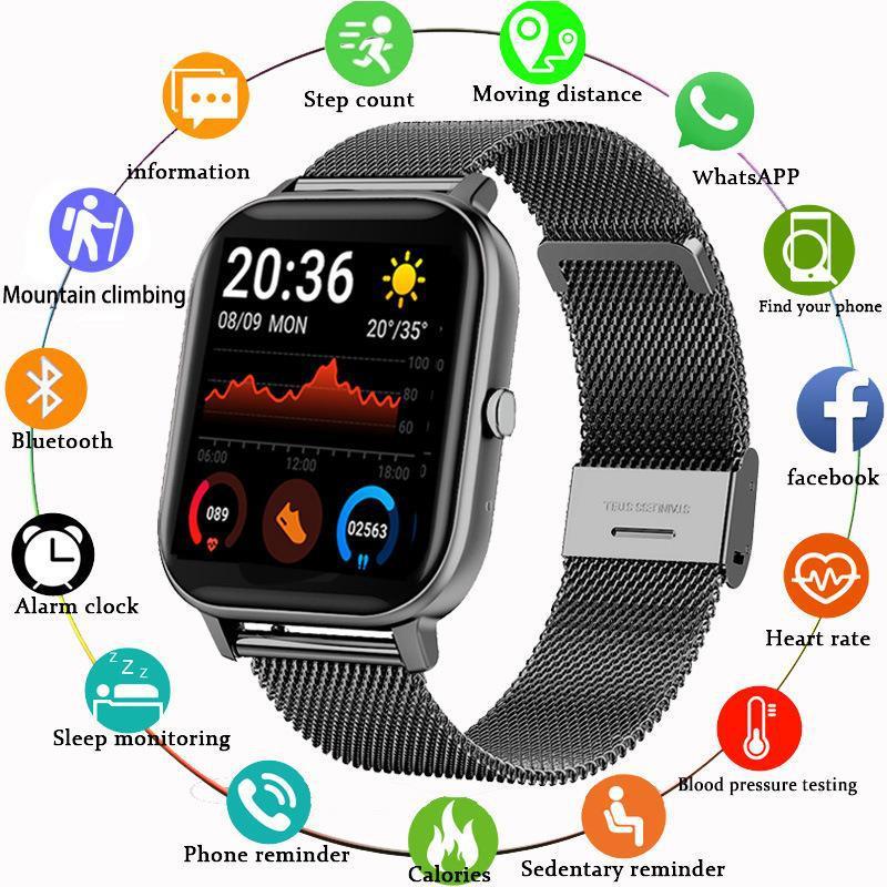 P8smartwatch心率血压彩屏运动H10智能手表1.69屏幕蓝牙通话