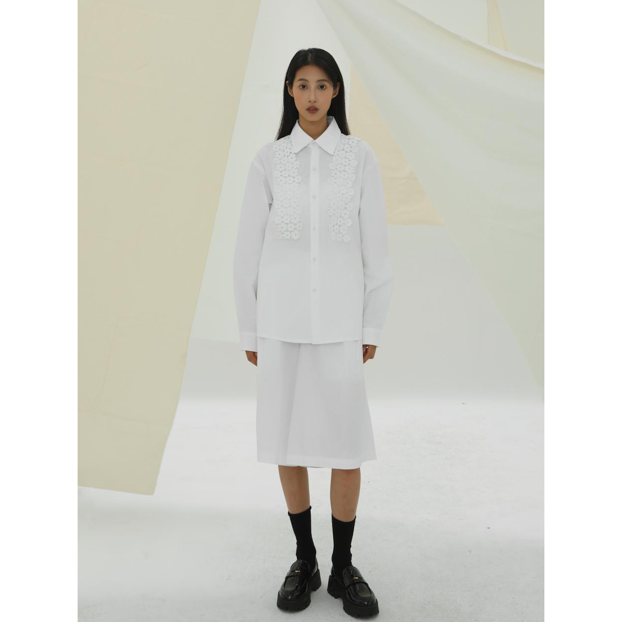 YOWSAH复古做旧水洗牛仔衬衫