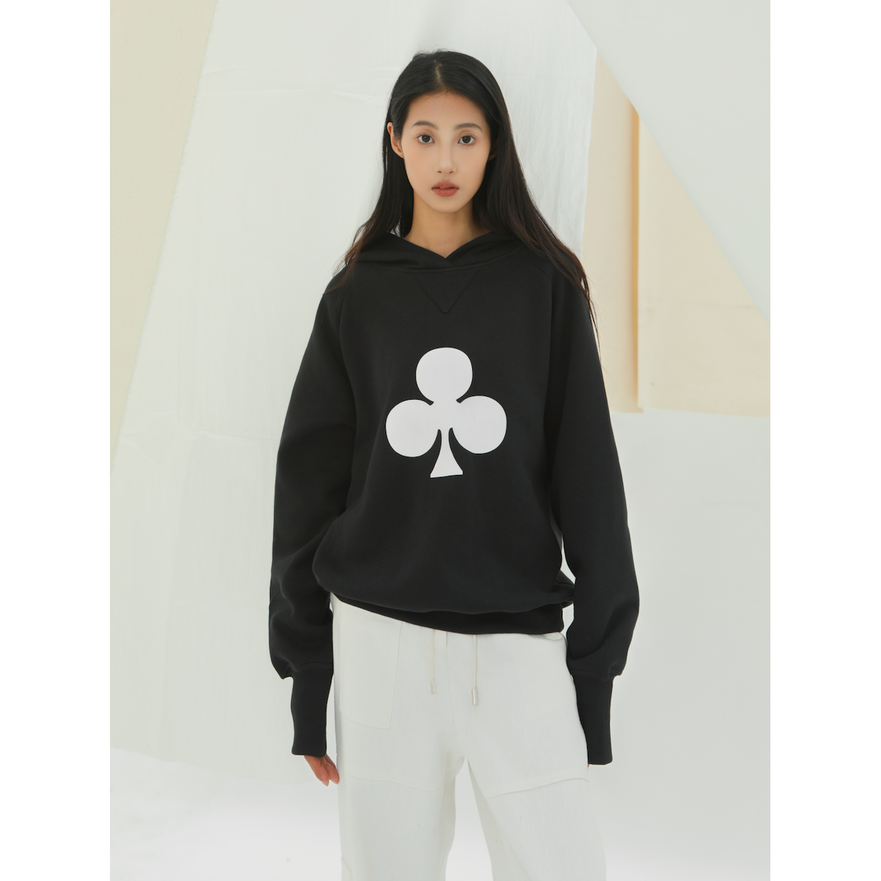 美式复古印花连帽卫衣男女同款