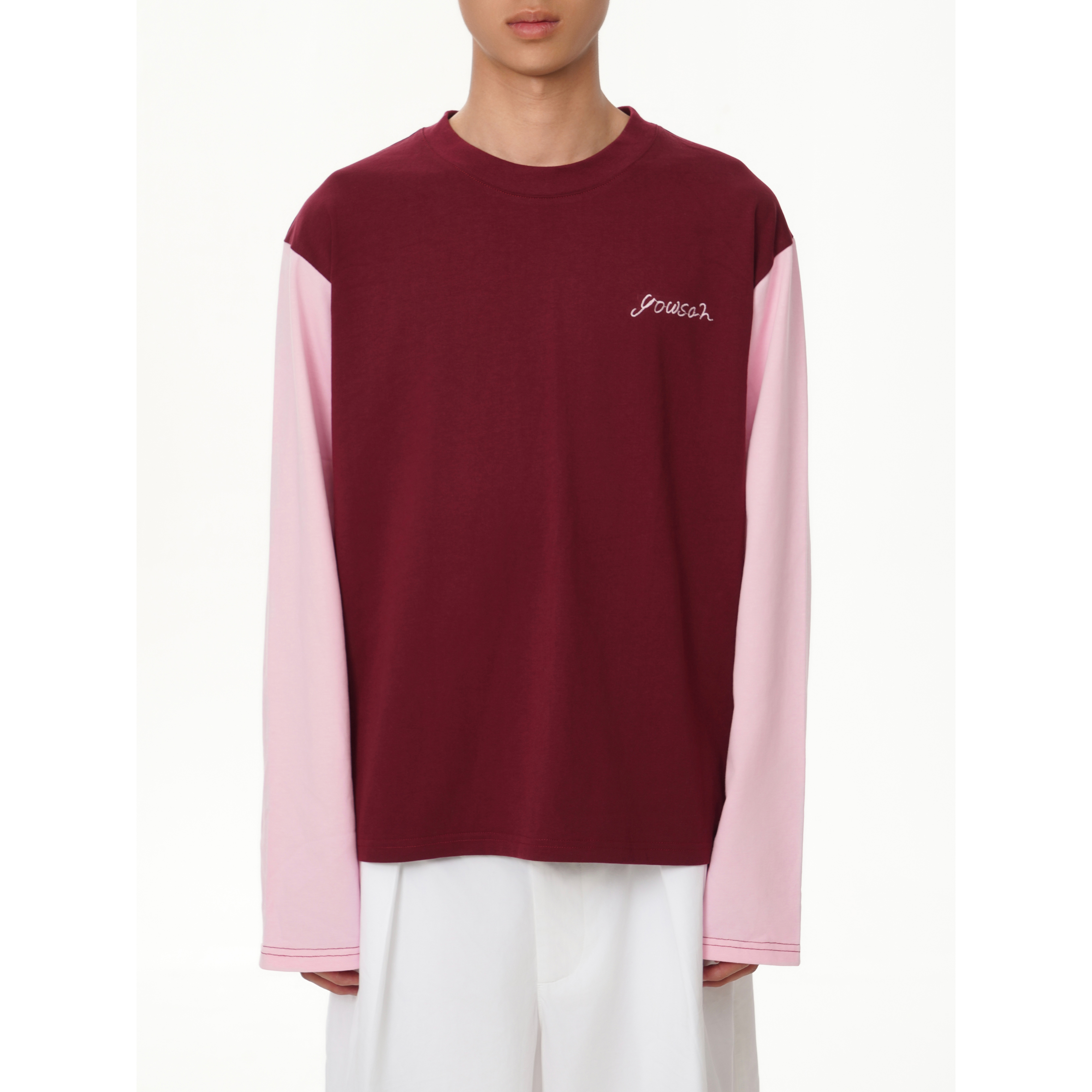 刺绣亲肤透气顺滑长袖T恤YOWSAH