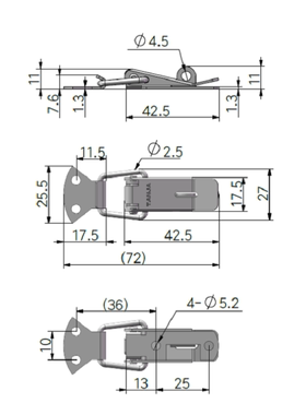 A08B SS316不锈钢搭扣保温箱扣快速松紧扣子母扣Toggle不锈钢合页