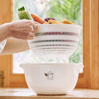 树可小白熊洗菜盆沥水篮双层
