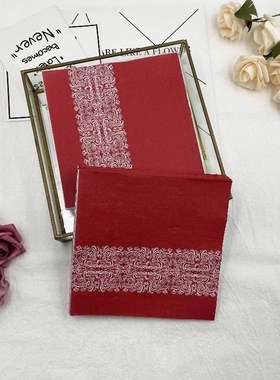 彩色印花餐巾纸高端红色婚礼纸巾二层酒店婚庆一次性酒杯摆台花纸