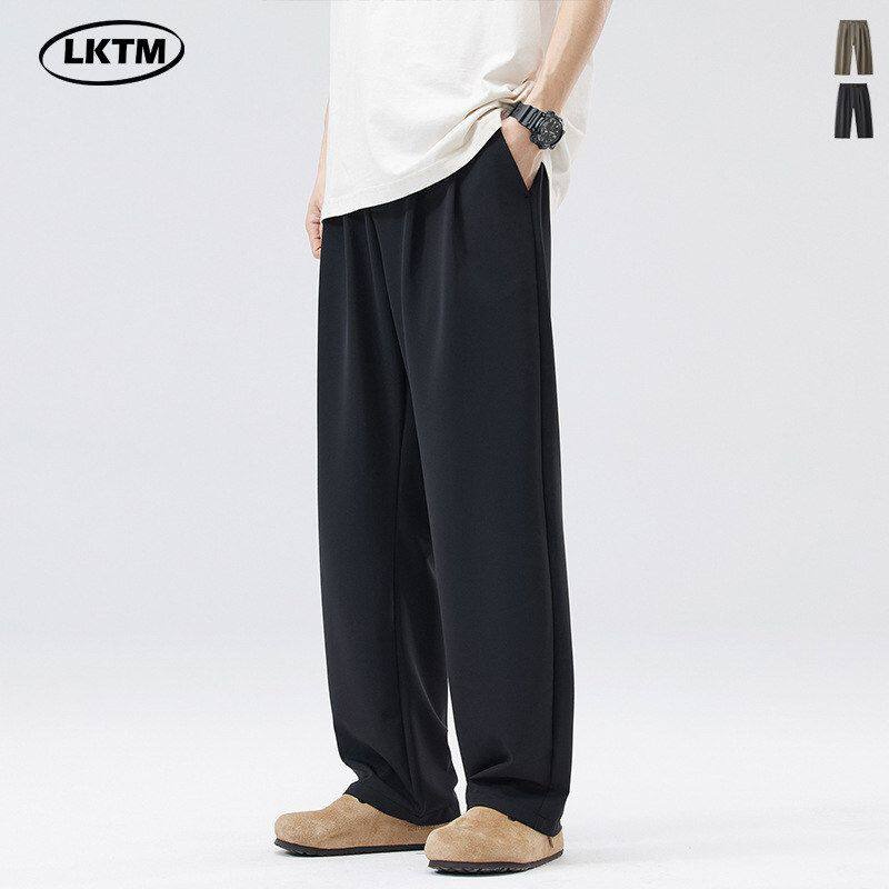 宽松风夏季直筒裤LKTM薄款黑色西裤百搭质感小休闲#男气慵懒男装