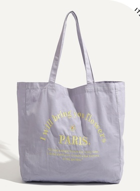 ITSOUMEI上班族手提袋松弛感通勤包女大容量轻便托特包帆布大包