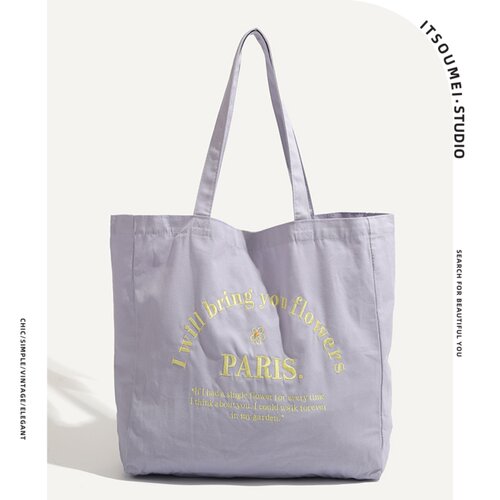 ITSOUMEI上班族手提袋松弛感通勤包女大容量轻便托特包帆布大包