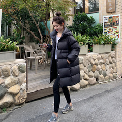 黑色羽绒服女冬季2024新款中长款小个子高端90白鸭绒今年流行外套