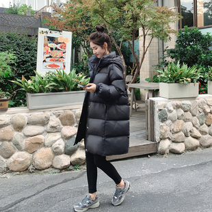 顾名思义羽绒服女中长款冬季新款极寒爆款宽松90鸭绒韩版加厚外套