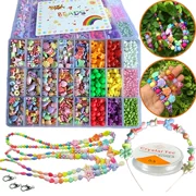 Đồ chơi giáo dục cho trẻ em gái handmade đính cườm sáng tạo vòng tay bện vòng cổ đeo hạt để làm DIY kit - Handmade / Creative DIY