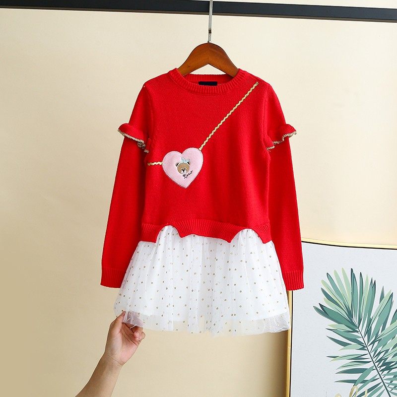 【亏本清仓】童装女童纯棉长袖拼色针织连衣裙毛衣裙宝宝公主裙子,童装/婴儿装/亲子装,连衣裙,淘宝优惠券,粉丝福利购,淘宝优惠卷