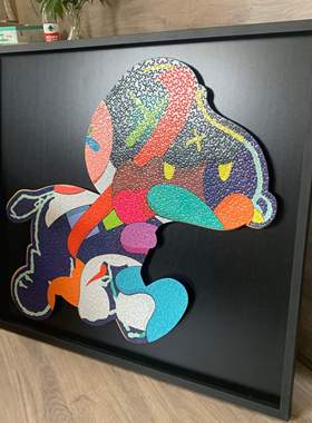 史努比拼图框实木异形拼图框立体悬浮相框1000片kaws ngv墨尔本框