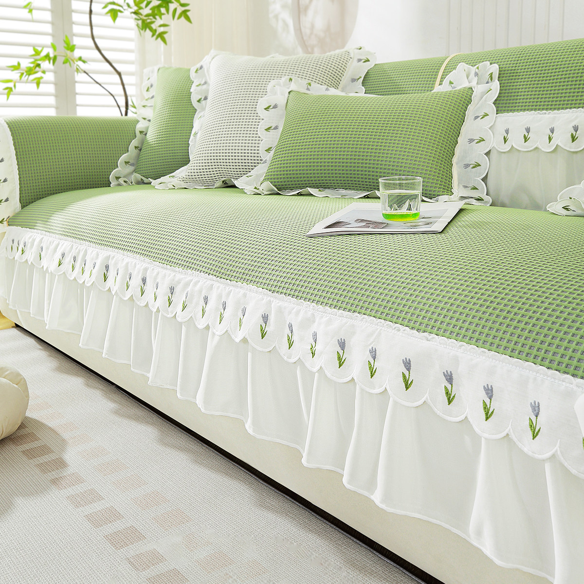 2025新款沙发垫固定防滑沙发盖巾夏季凉席夏天现代简约风冰丝坐垫