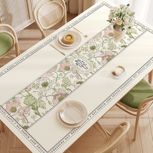 【花悦绿意】法式田园高级感皮革桌布防水防油免洗防烫餐桌茶几垫