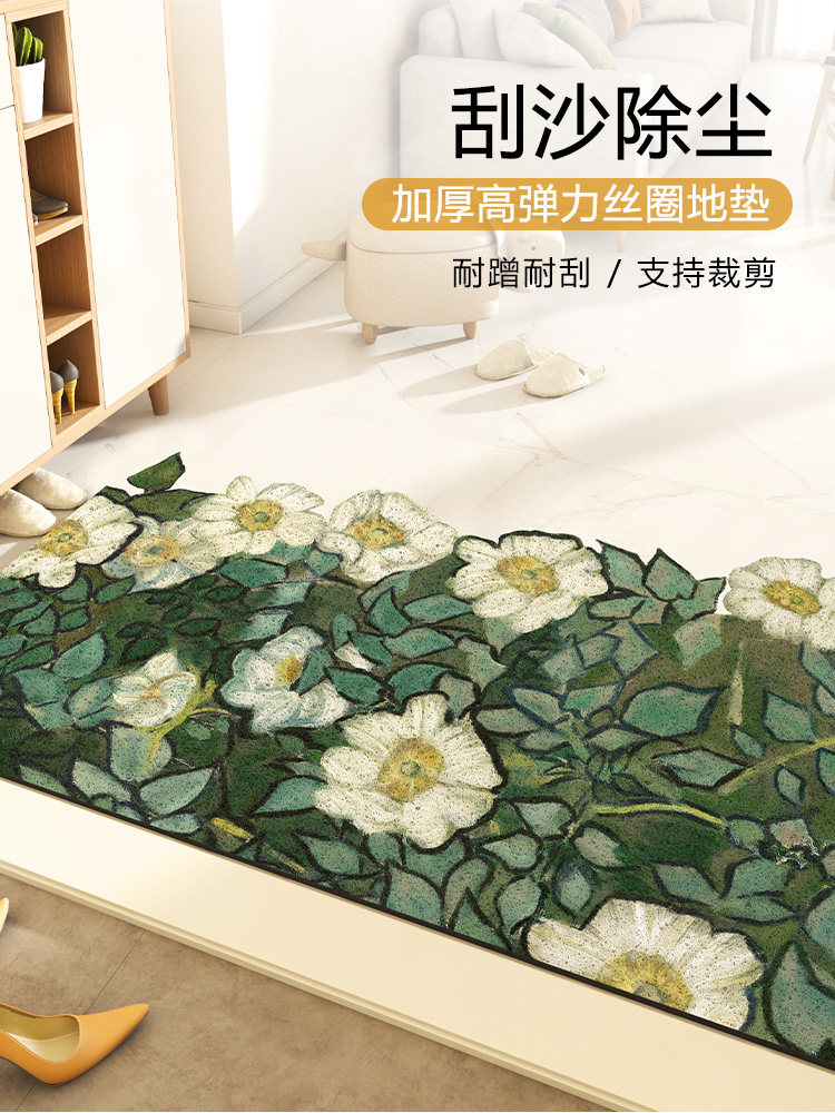采购产品钢丝圈入口门地垫,家用入口门防水防滑免洗脚垫,可切割