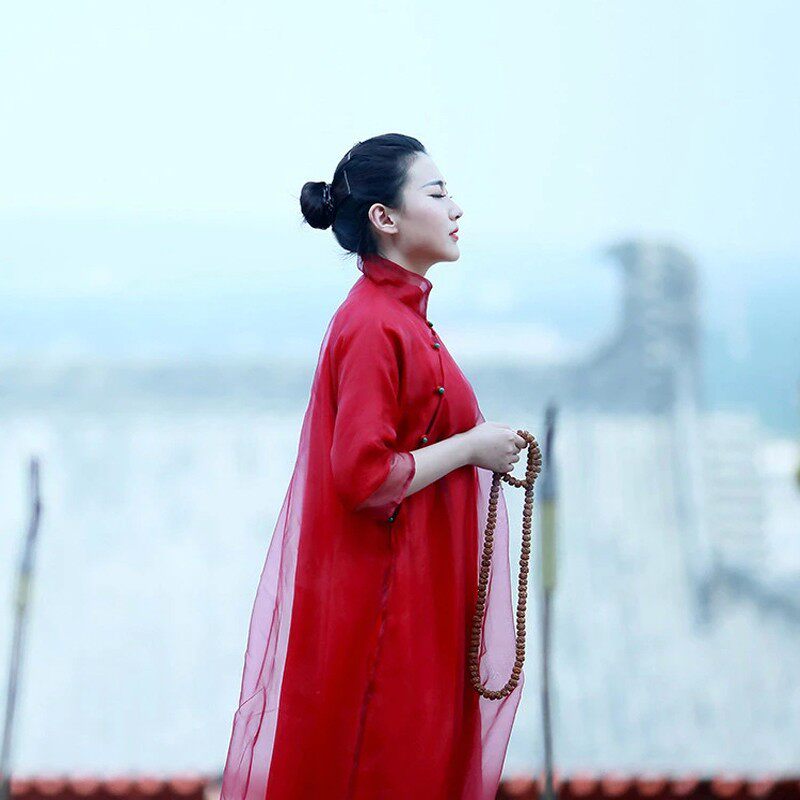 杨丽萍同款复古民族风旗袍长裙