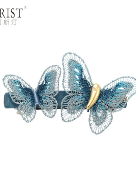 CHRIST克丽斯汀多色可选蝴蝶聚酯纤维横夹顶夹一字夹弹簧夹发饰