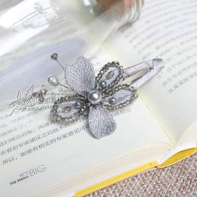 christ克丽斯汀古韵布艺发夹花朵