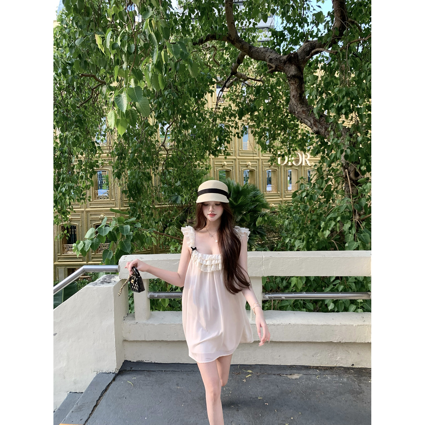 Lily Rosemary/ 雾岛纱幔 缱绻浪漫奶杏柔光滤镜法蕾娃娃连衣裙