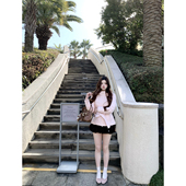 甜甜芭蕾 Lily Rosemary 韩女系带蝴蝶结收腰轻松羽绒外套