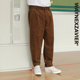 轻商务咖色松紧腰长裤 男秋季 子8957 休闲灯芯绒西裤 韦恩泽维尔大码