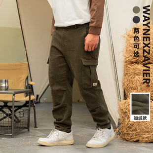 宽松美式 男冬季 工装 裤 8451 韦恩泽维尔大码 微锥束脚裤 加绒加厚卫裤