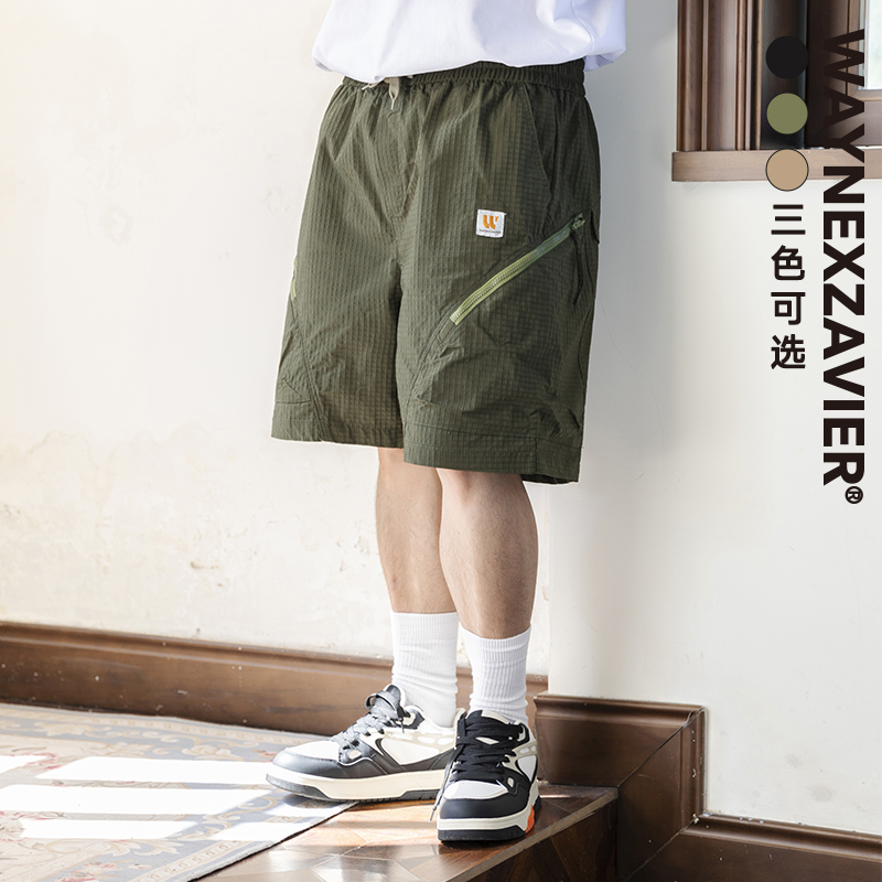韦恩泽维尔大码水洗工装短裤男宽松夏季加肥加大速干五分裤子8808