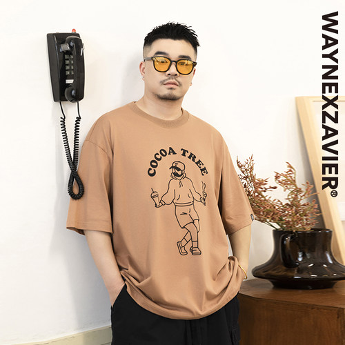 韦恩泽维尔短袖休闲大码印花T恤