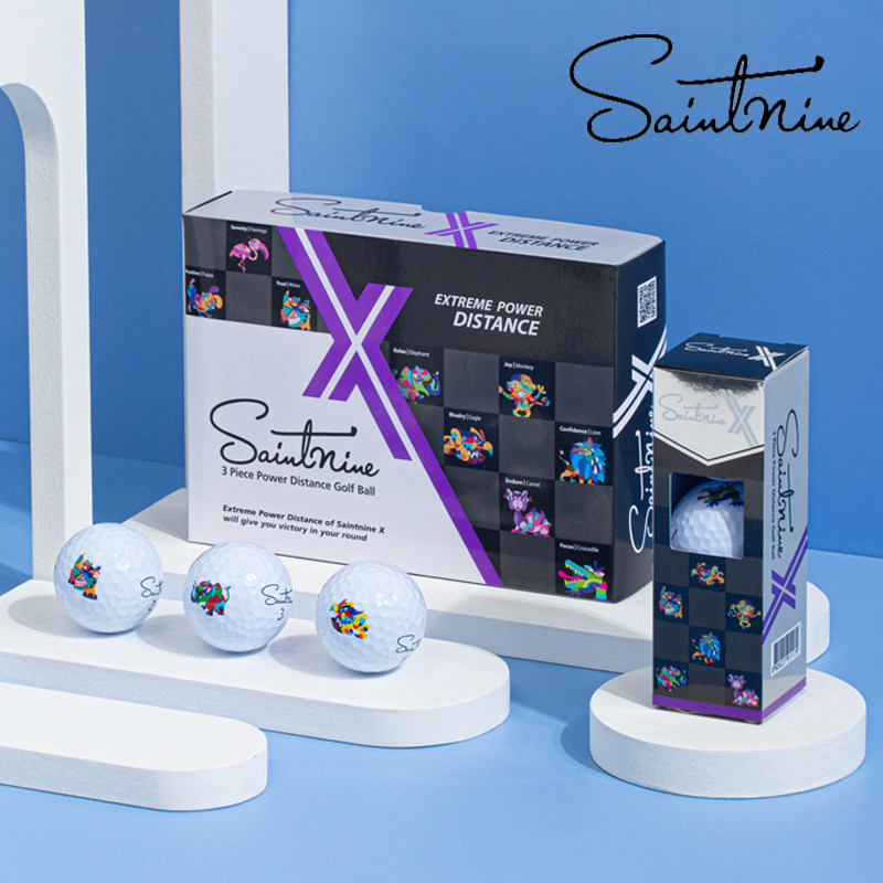 正品 Saintnine X三层球 高尔夫盒装球 高尔夫球 可印LOGO
